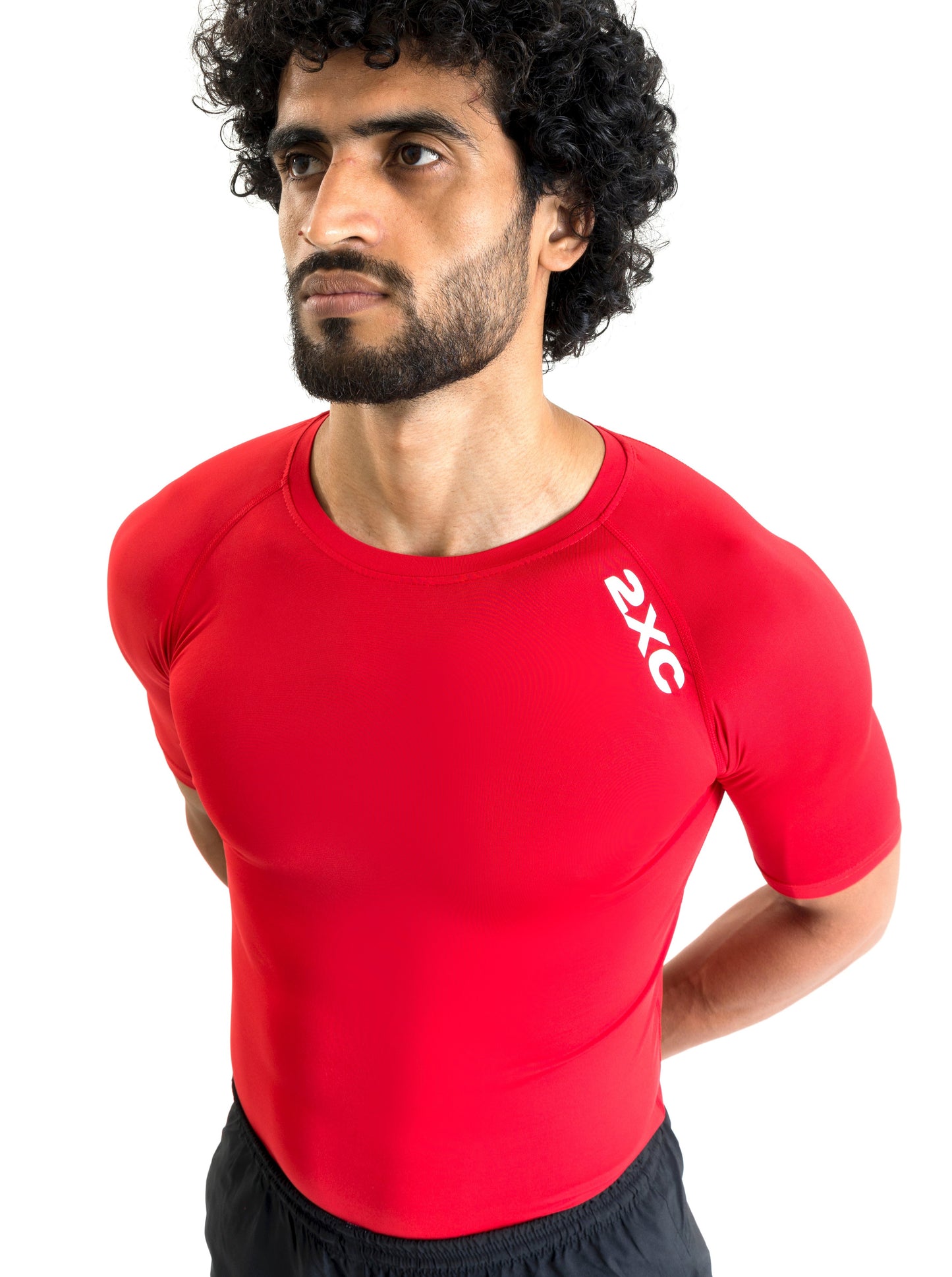 RED HALF SLEEVE RUNNING/WORKOUT COMPRESSION