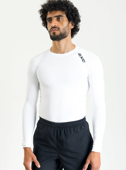 WHITE FULL SLEEVE RUNNING/WORKOUT COMPRESSION