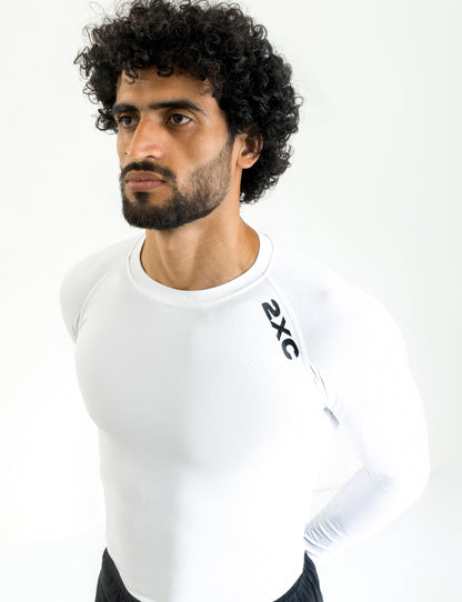 WHITE FULL SLEEVE RUNNING/WORKOUT COMPRESSION